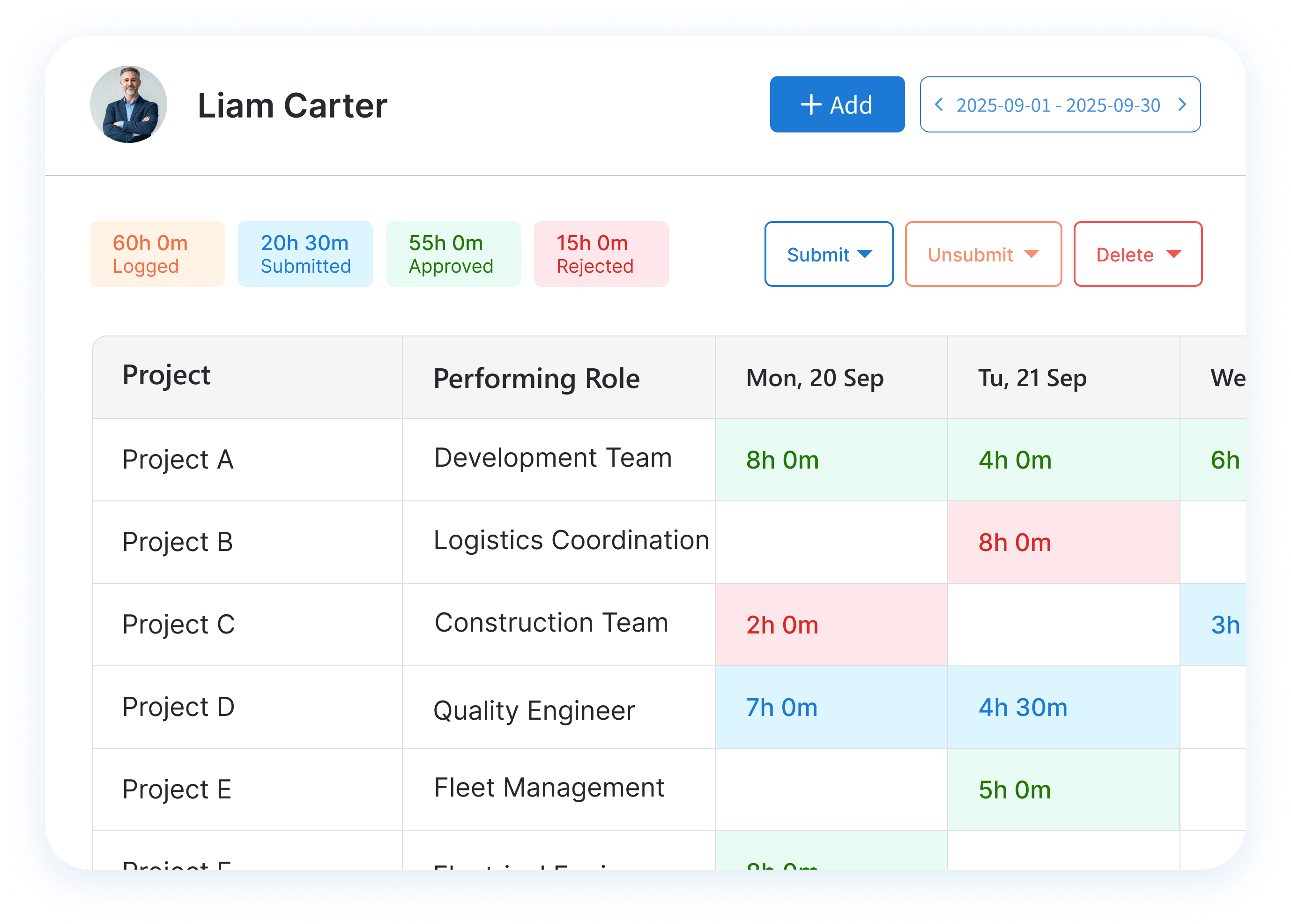 Track utilization with timesheet management features
